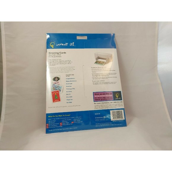 Invent It! Greeting Cards  Gloss Finish Ink Jet 02254-0 10 Cards/ 10 Envelopes - Picture 2 of 8